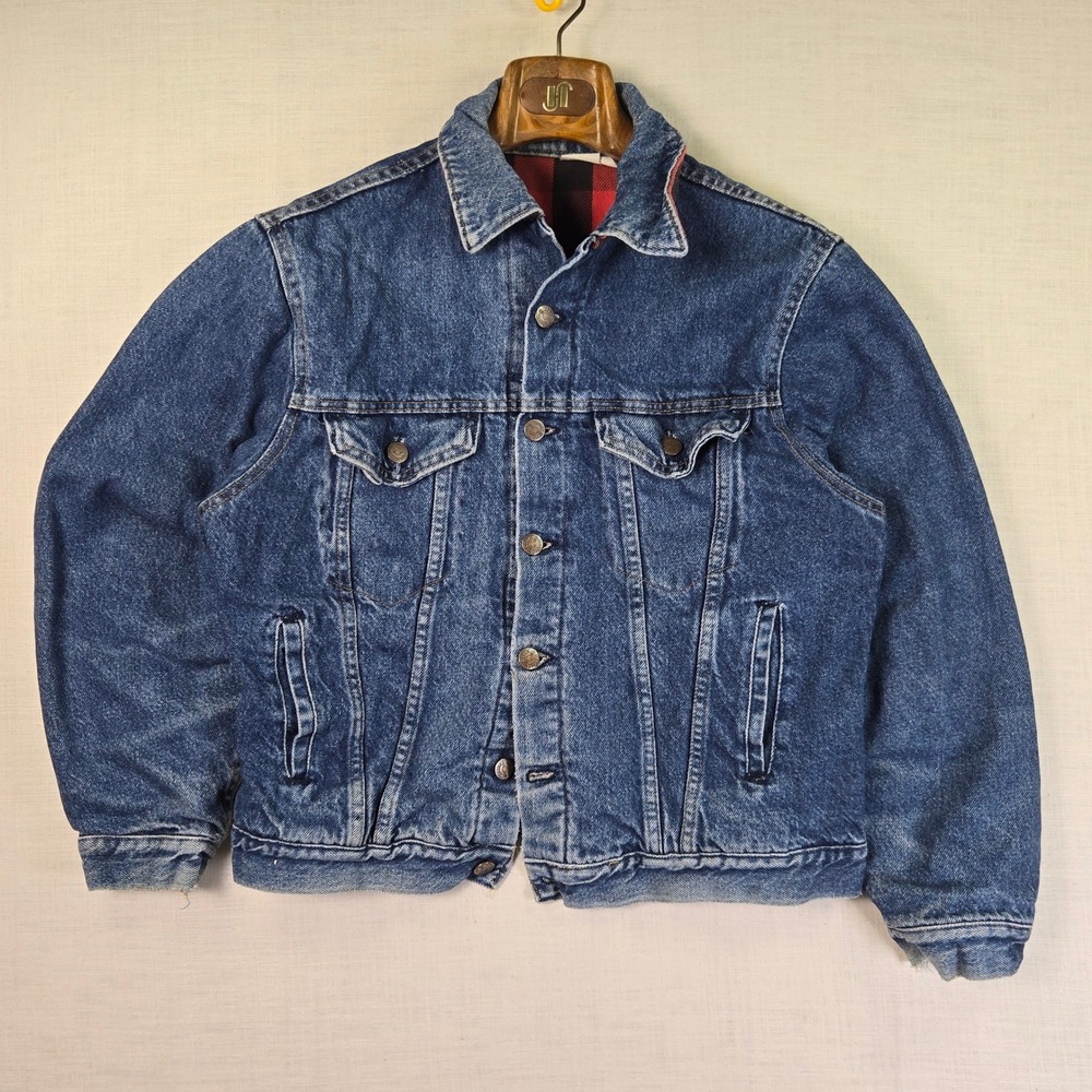 Bristol Blues Denim Trucker Flannel Lined Rugged Men Medium Jacket Blue Workwear